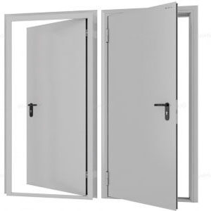 Дверь DoorHan/980/2050/Противопож.EI60/одност./глухая/глад./глад./RAL7035/лев./угл. рама, DPG60/980/2050/7035/L/N
